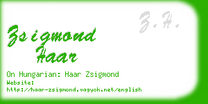 zsigmond haar business card